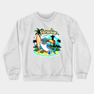 sharks summer vibes visit the beach in Rio de Janeiro Brazil Crewneck Sweatshirt